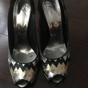 Giuseppe Zanotti foil metallic heels